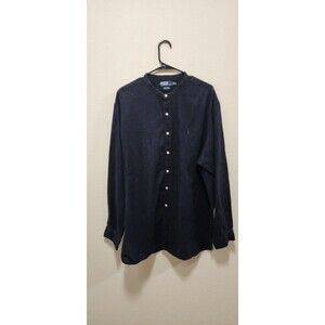 Vintage Polo Ralph Lauren OldMoney Style hype  cotton Shirt Size XXL Navy Y2K